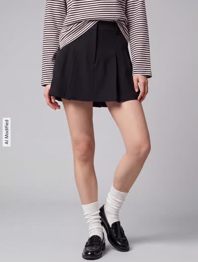 Only Uitlopende mini-rok met viscosemet viscose model 'SYLLIE' - Foto 2