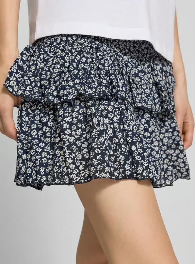 Only Uitlopende mini-rok met volants model 'ZOEY'