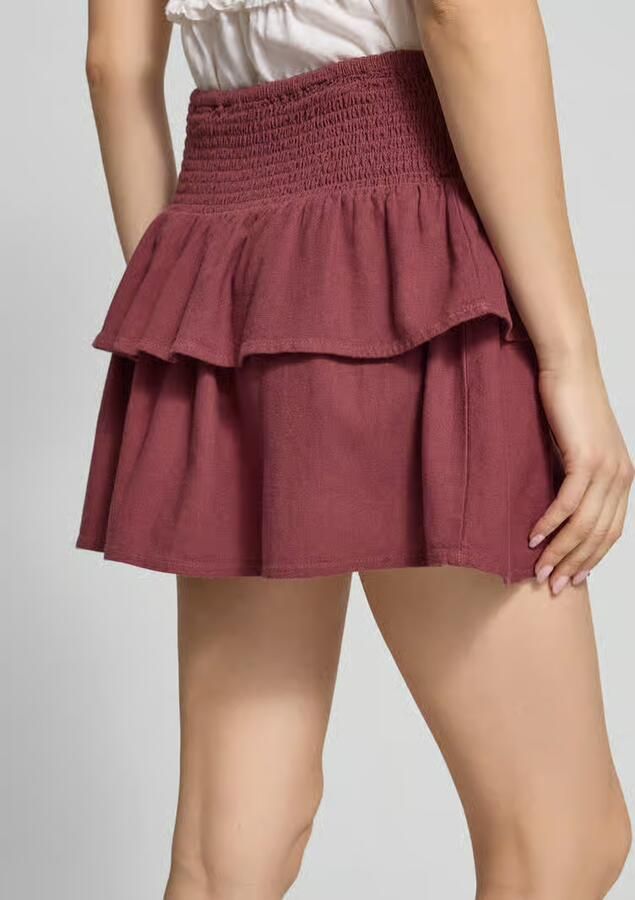 Only Uitlopende mini-rok van mix van viscose en linnen model 'GOA'