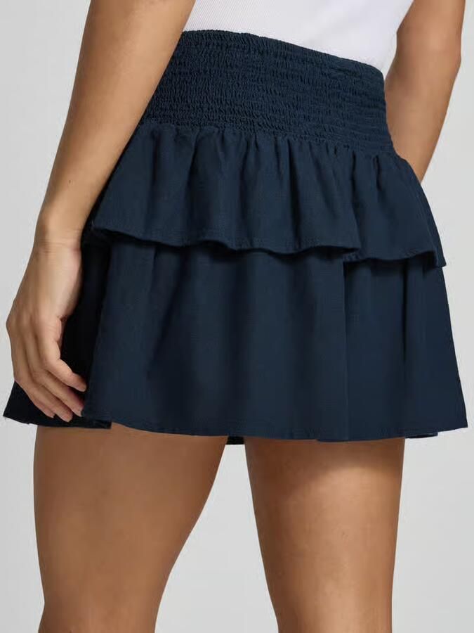 Only Uitlopende mini-rok van mix van viscose en linnen model 'GOA'