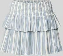 Only Uitlopende mini-rok van mix van viscose en linnen model 'GOA'