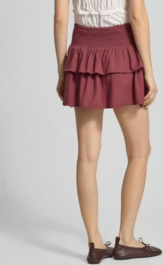 Only Uitlopende mini-rok van mix van viscose en linnen model 'GOA' - Foto 2