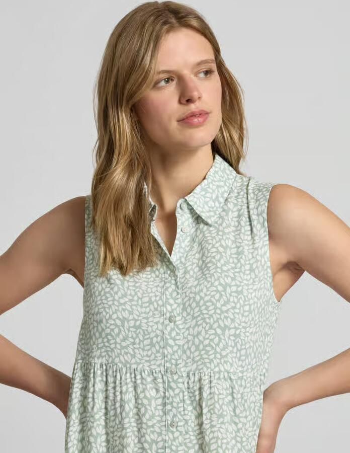 Only Uitlopende overhemdjurk van pure viscose model 'THEA'