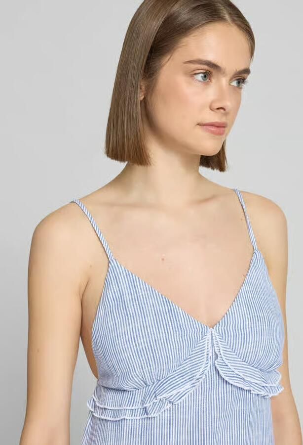 Only Uitlopende vrijetijdsjurk van mix van viscose en linnen model 'SIESTA MW'