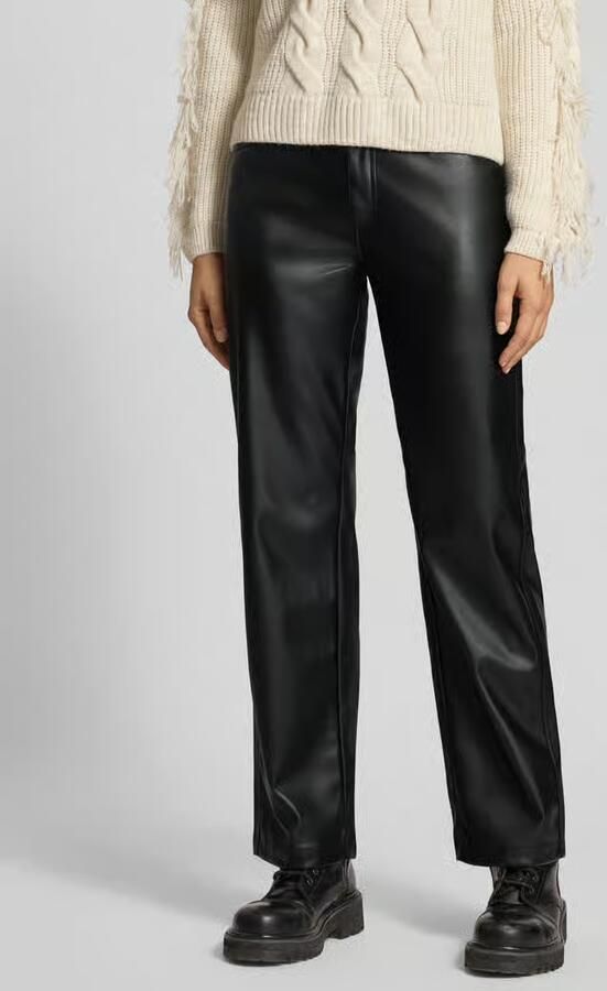 ONLY coated high waist straight fit broek ONLKIRI zwart - Foto 5