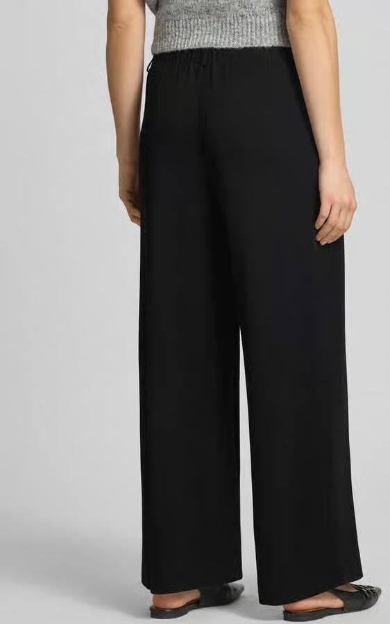 Only wide leg broek met elastische band model 'CHRISTINA'