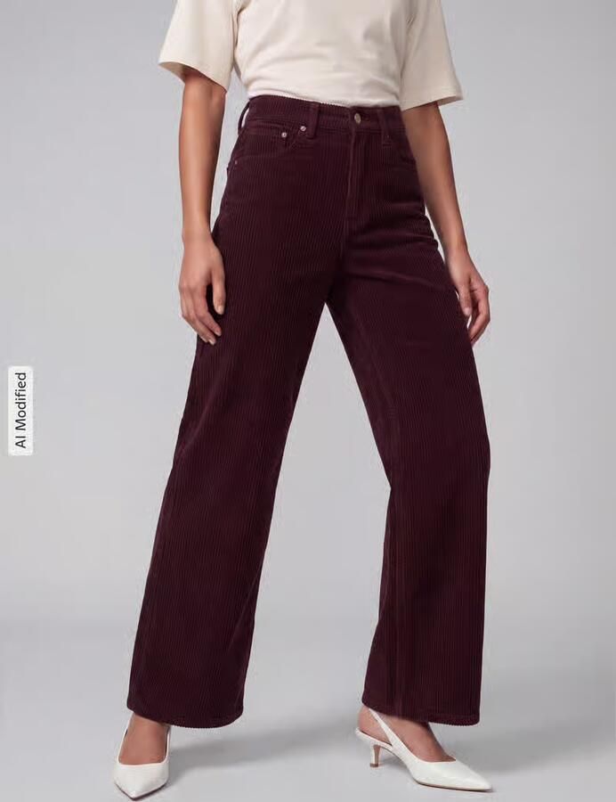 Only Wide leg corduroy broek van katoenmix model 'HOPE' - Foto 2