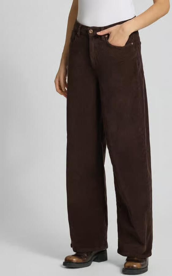 Only Wide leg corduroy broek van katoenmix model 'HOPE' - Foto 2