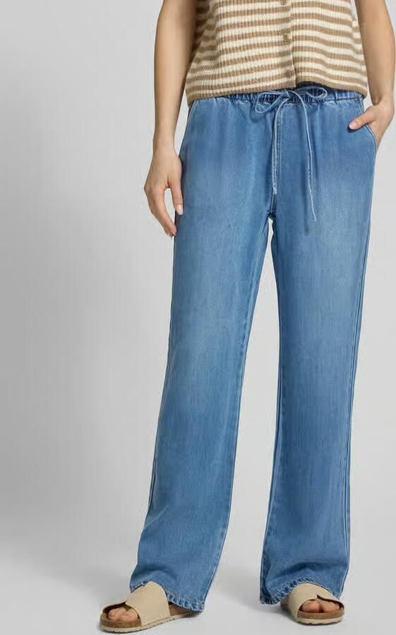 Only Regular fit wide leg jeans met elastische band model 'GRETA' - Foto 2