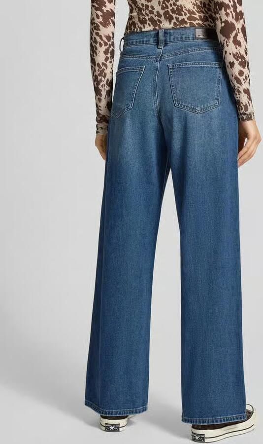 Only Wide leg jeans van zuiver katoen met contrasterende naden model 'HOPE'