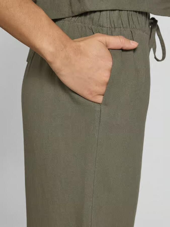 Only Wide leg linnenbroek met elastische band model 'GOA'