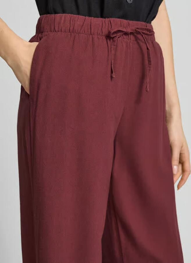 Only Wide leg linnenbroek met elastische band model 'GOA'