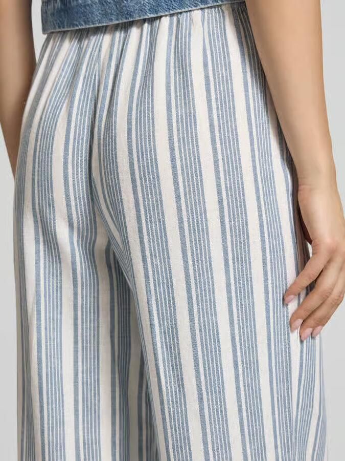 Only Wide leg linnenbroek met elastische band model 'GOA' - Foto 3