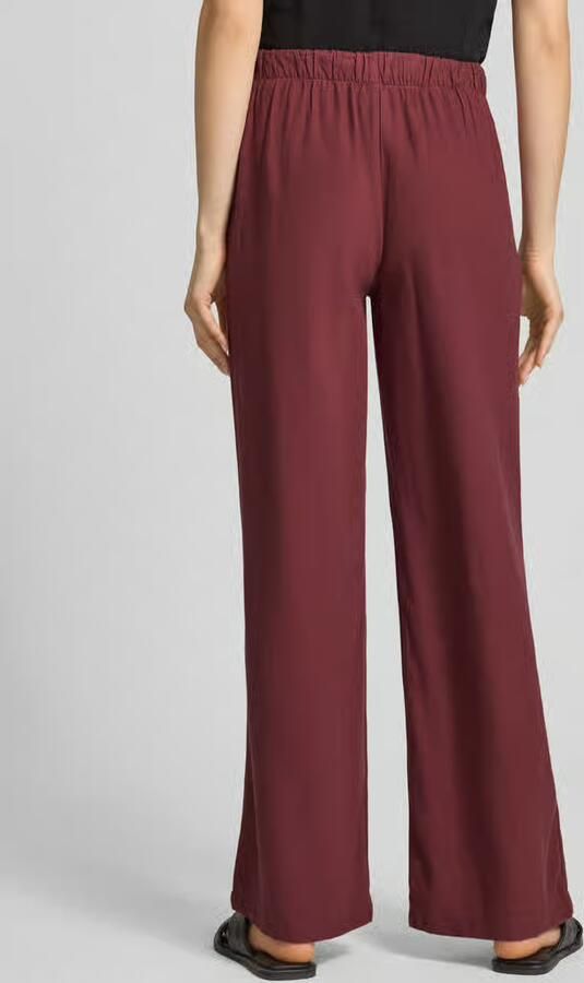Only Wide leg linnenbroek met elastische band model 'GOA'