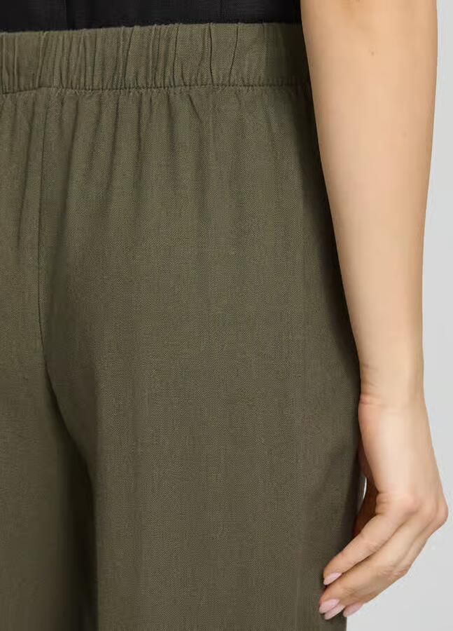 Only Wijd uitlopende broek van mix van viscose en linnen model 'GOA'