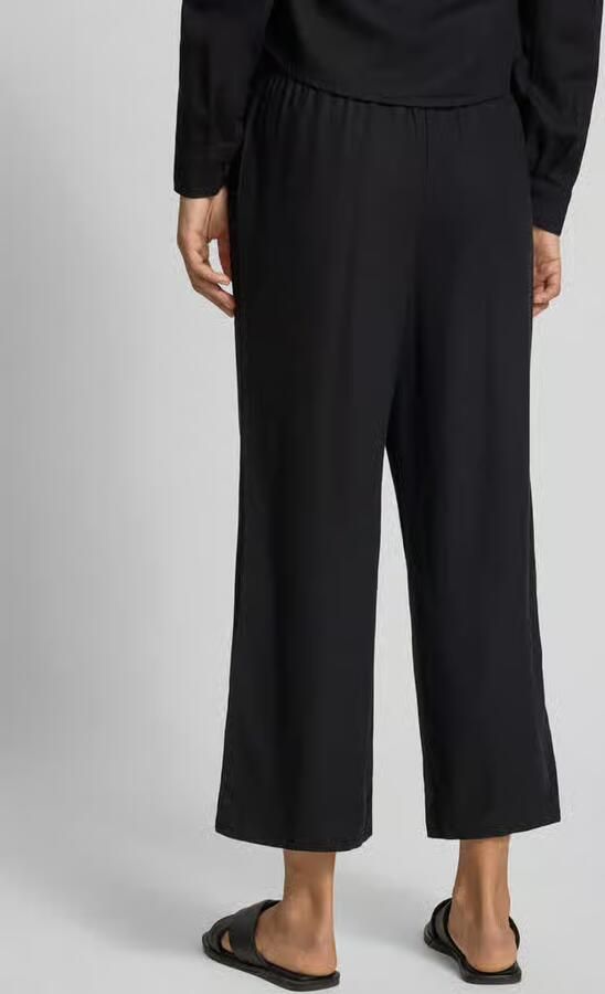 Only Wijd uitlopende broek van mix van viscose en linnen model 'GOA' - Foto 3