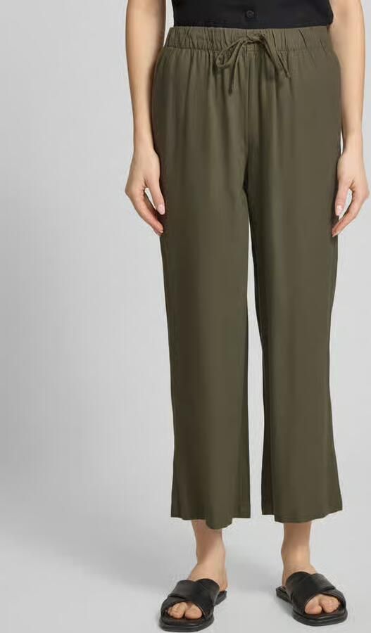 Only Wijd uitlopende broek van mix van viscose en linnen model 'GOA' - Foto 3