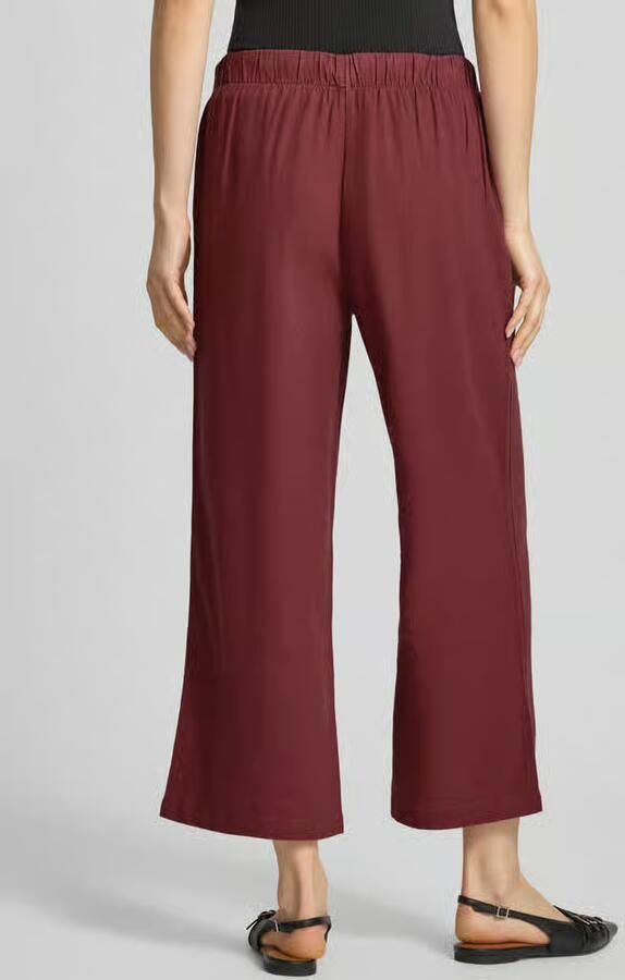 Only Wijd uitlopende broek van mix van viscose en linnen model 'GOA' - Foto 3