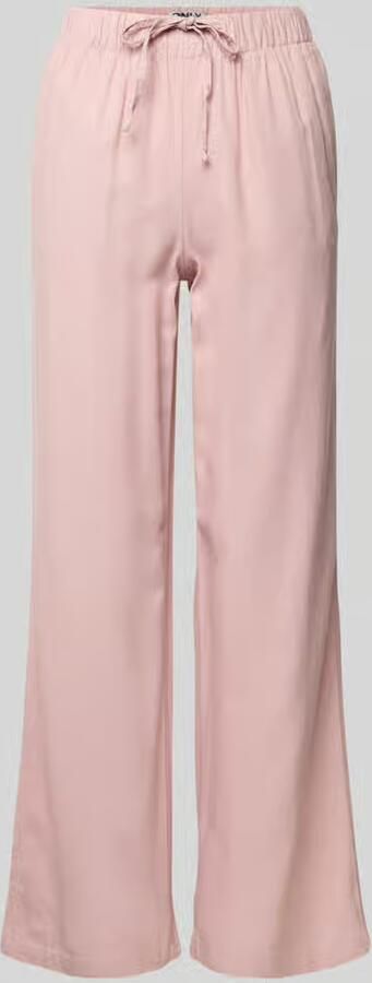 Only Wijde broek van een mix van viscose en linnen model 'CARO'