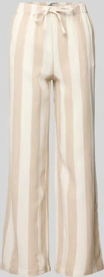 Only Wijde broek van een mix van viscose en linnen model 'CARO'