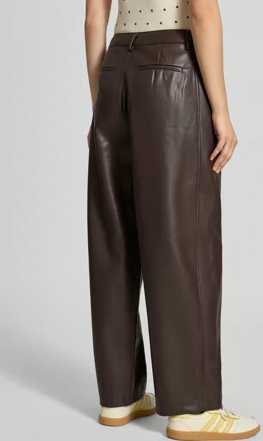 Only Broek Neli Faux Barrel Trousers Chocolate Torte - Foto 4