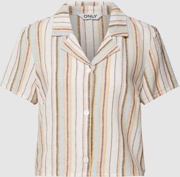 Only Overhemdblouse van een mix van linnen en viscose met streepmotief model 'CARO'
