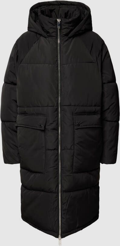 Only Lange gewatteerde jas met capuchon model 'ONLGABI OVERSIZE LONG COAT'