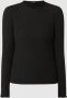Only Zwarte Geribbelde Gebreide Mock Neck Top Black Dames - Thumbnail 2