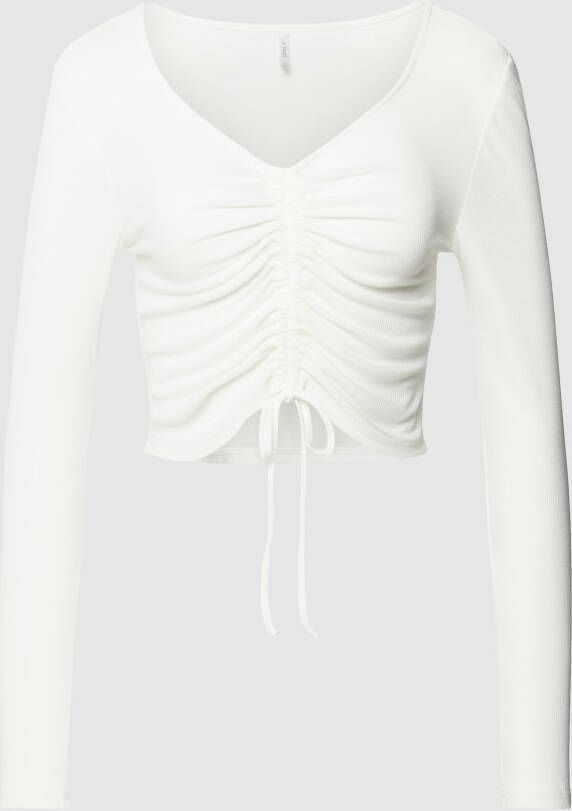 Only Shirt met lange mouwen en ribstructuur model 'SHIA'