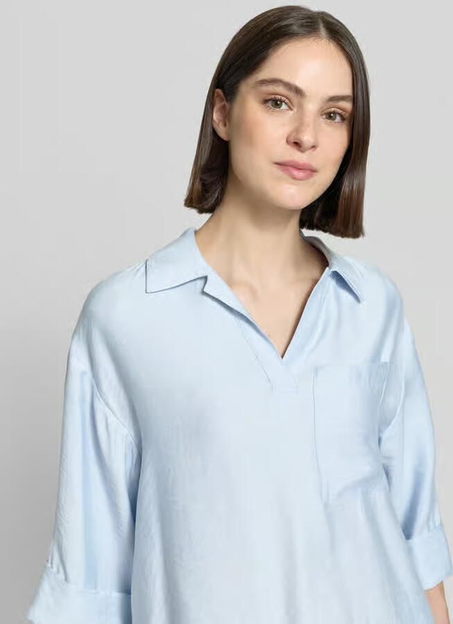 Opus Blouse met borstzak en V-hals model 'Felmara'