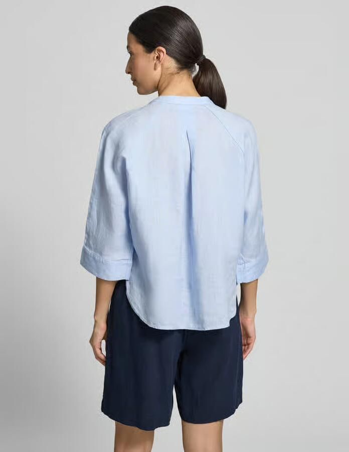 Opus Blouse van linnen met trompetmouwen model 'Fulis'