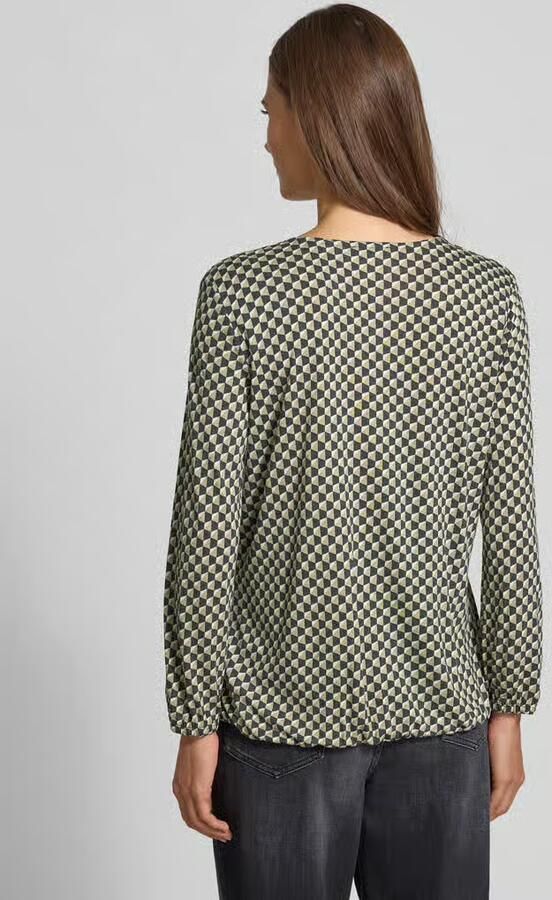Opus Shirt met lange mouwen van viscose met V-hals model 'Sannah iconic'