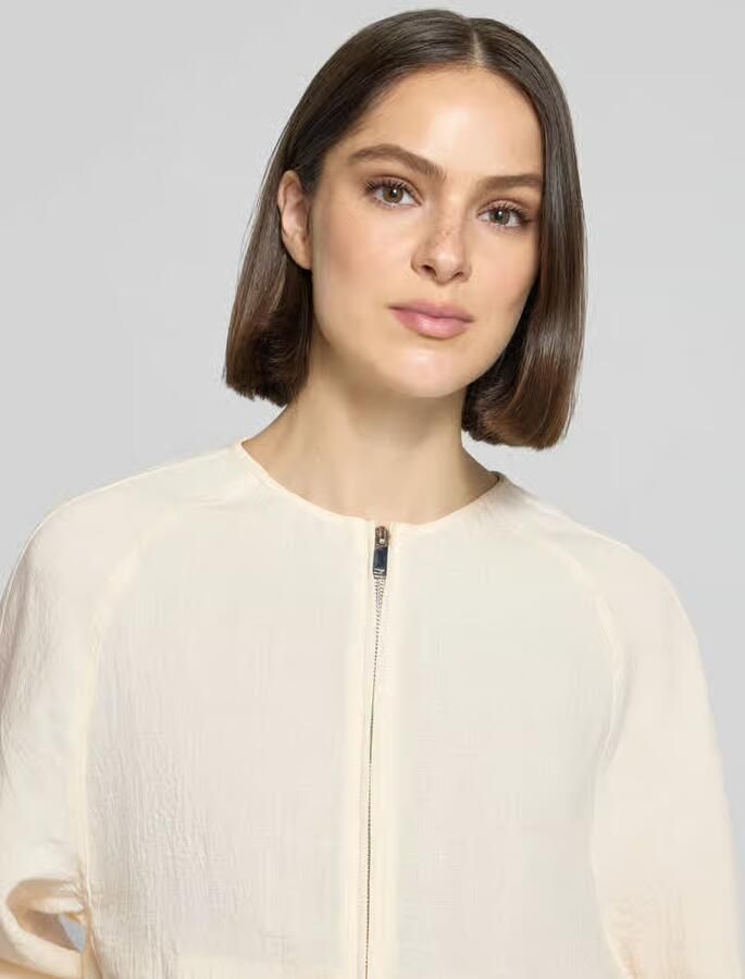 Opus Blouson van viscosemix met ronde hals model 'Jarosa'