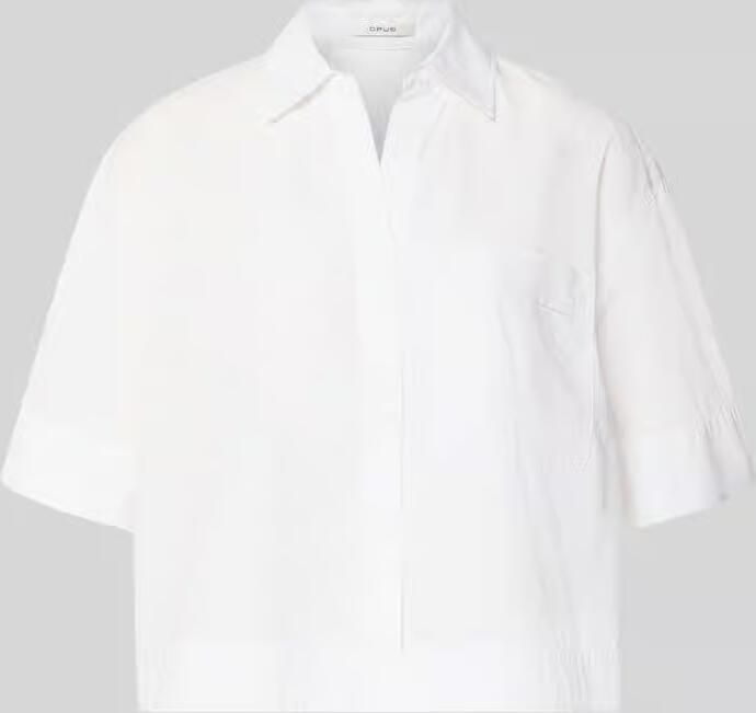 Opus boxy fit blouse met korte mouwen van pure katoen model 'Filsona'