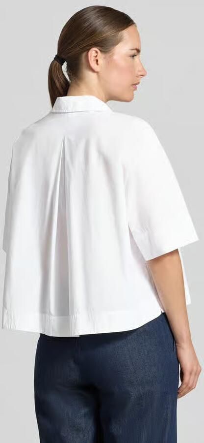 Opus boxy fit blouse met korte mouwen van pure katoen model 'Filsona'