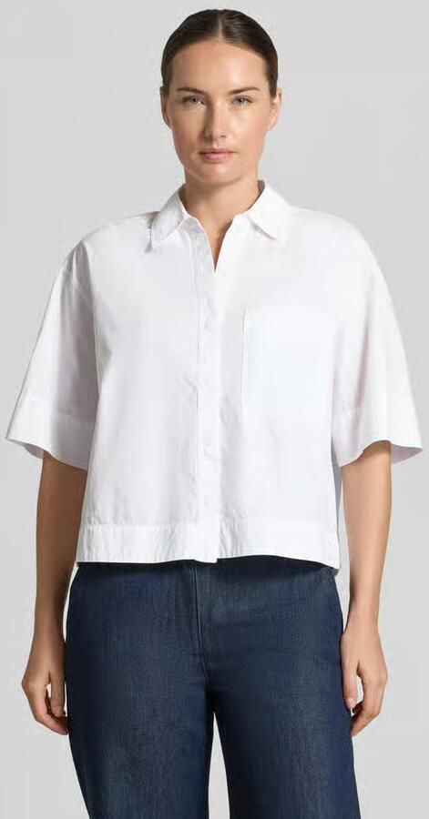 Opus boxy fit blouse met korte mouwen van pure katoen model 'Filsona' - Foto 4
