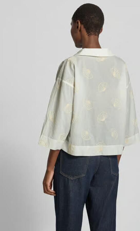 Opus boxy fit blouse met stitchings model 'Famoni'