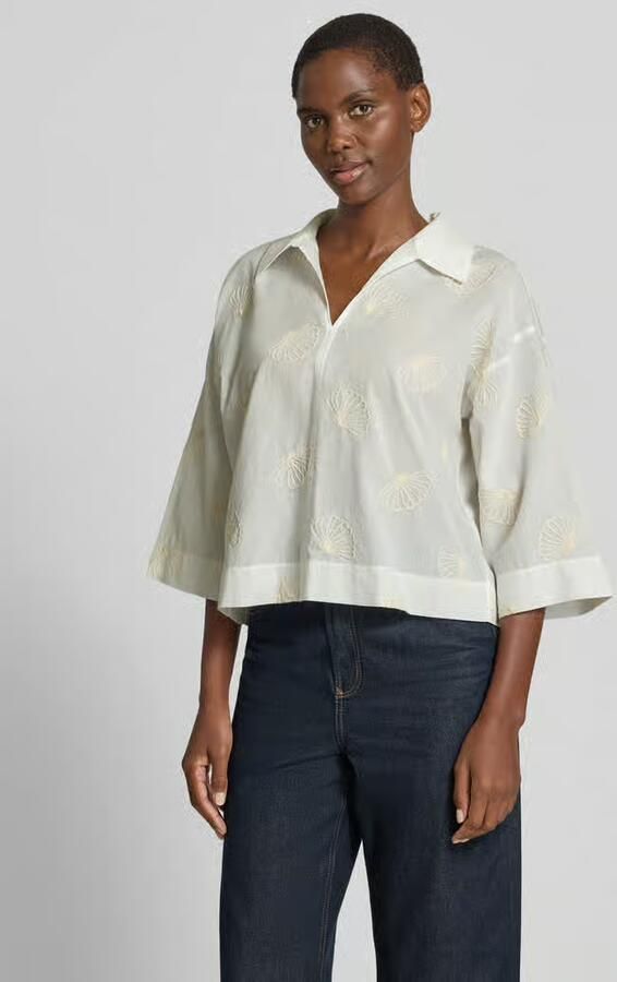 Opus boxy fit blouse met stitchings model 'Famoni' - Foto 3