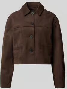 Opus boxy fit jack met platte kraag model 'Henso'