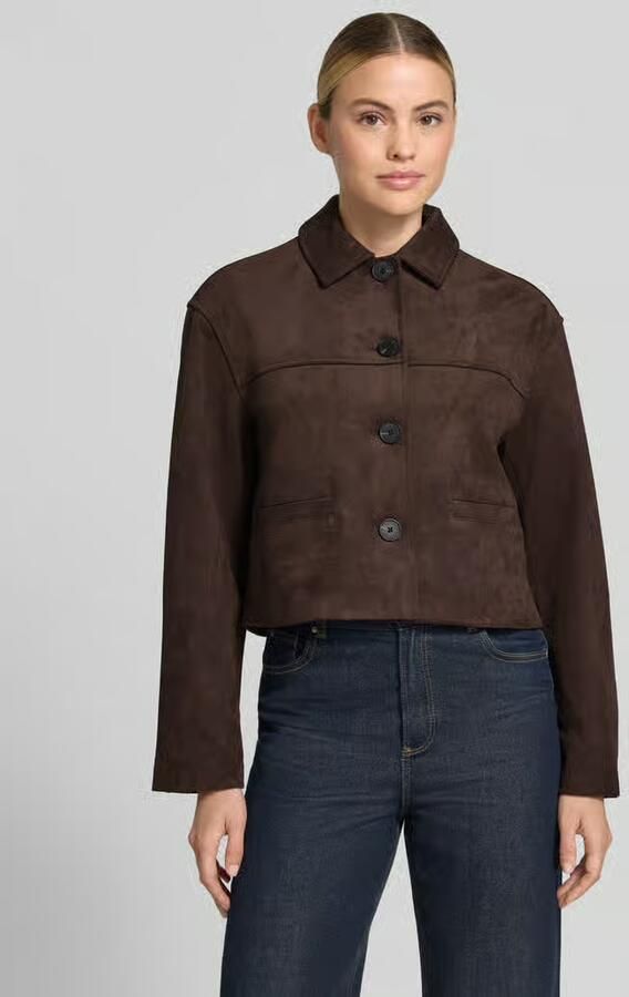 Opus boxy fit jack met platte kraag model 'Henso' - Foto 3