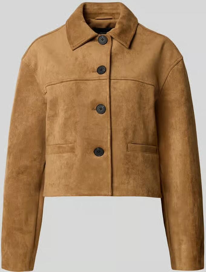 Opus boxy fit jack met platte kraag model 'Henso' - Foto 3