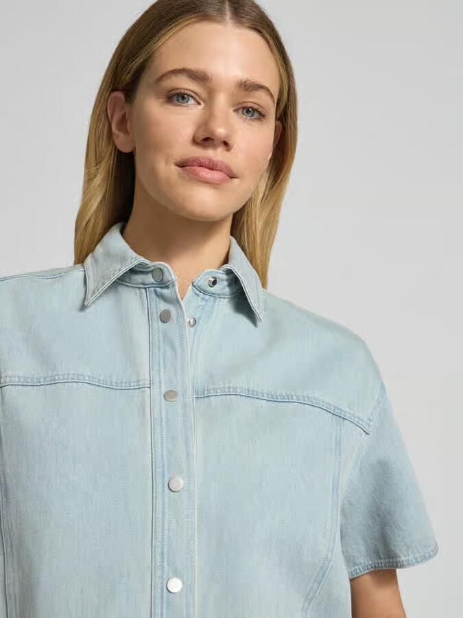 Opus Boxy fit jeansblouse met 1 2-mouwen model 'Ferluna breath'