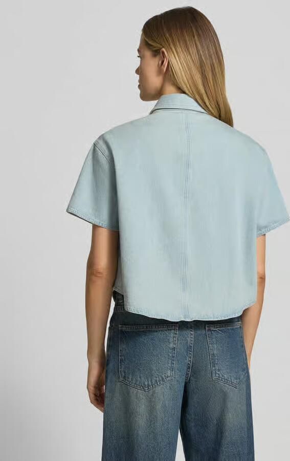 Opus Boxy fit jeansblouse met 1 2-mouwen model 'Ferluna breath' - Foto 2