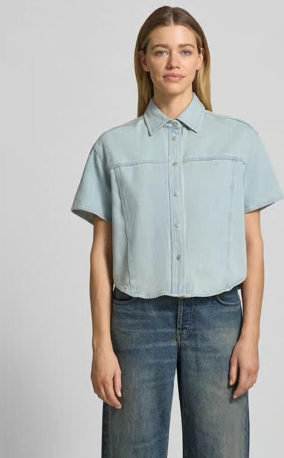 Opus Boxy fit jeansblouse met 1 2-mouwen model 'Ferluna breath' - Foto 3