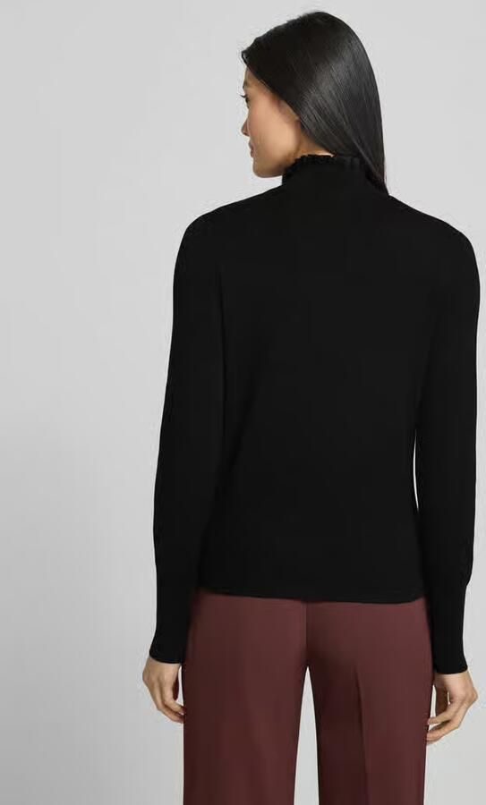 Opus Shirt met lange mouwen en geribde opstaande kraag model 'Polluna' - Foto 4