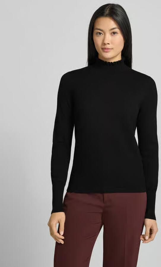 Opus Shirt met lange mouwen en geribde opstaande kraag model 'Polluna' - Foto 5