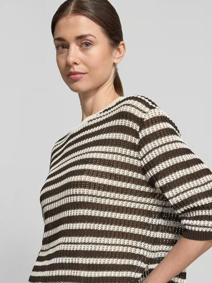 Opus Gebreid shirt met 3 4-mouw model 'Punny'
