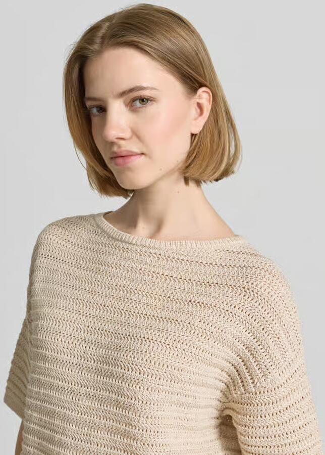 Opus Gebreid shirt met boothals model 'Pinse breath'