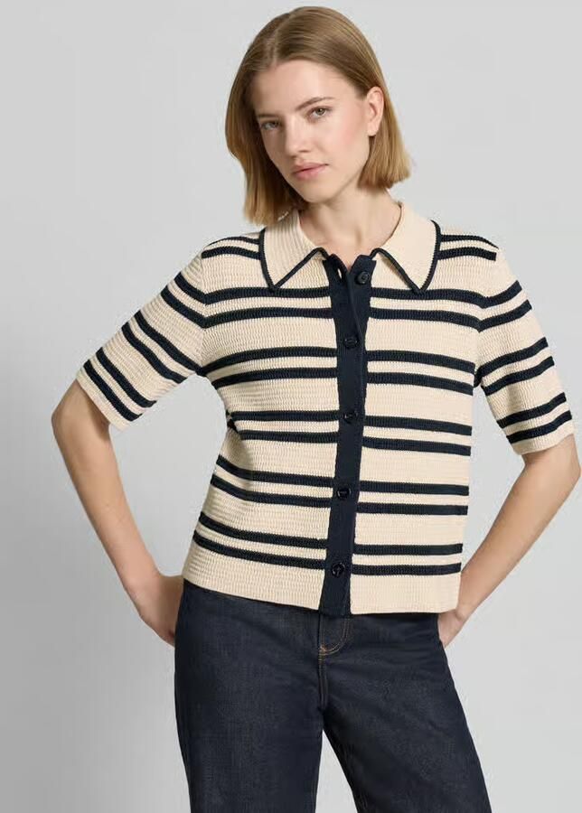 Opus Gebreid shirt met knoopsluiting model 'Dertiny' - Foto 3