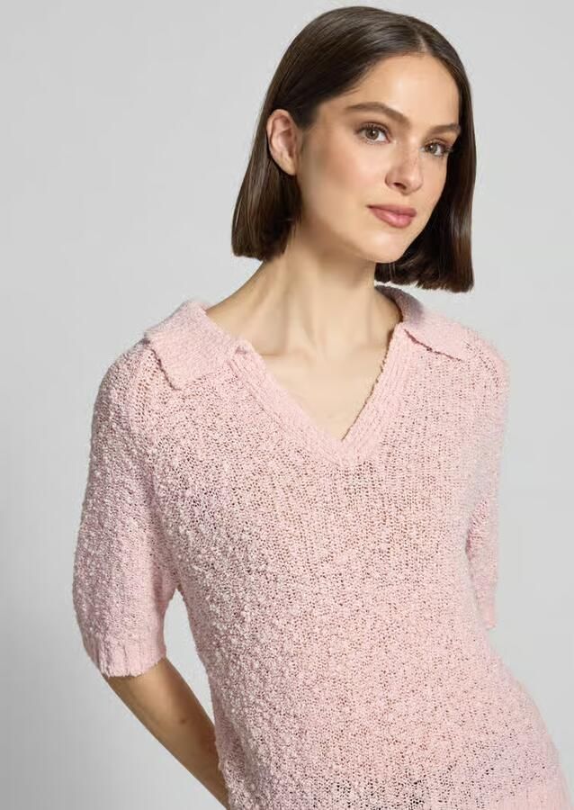 Opus Gebreid shirt met platte kraag model 'Posilly'